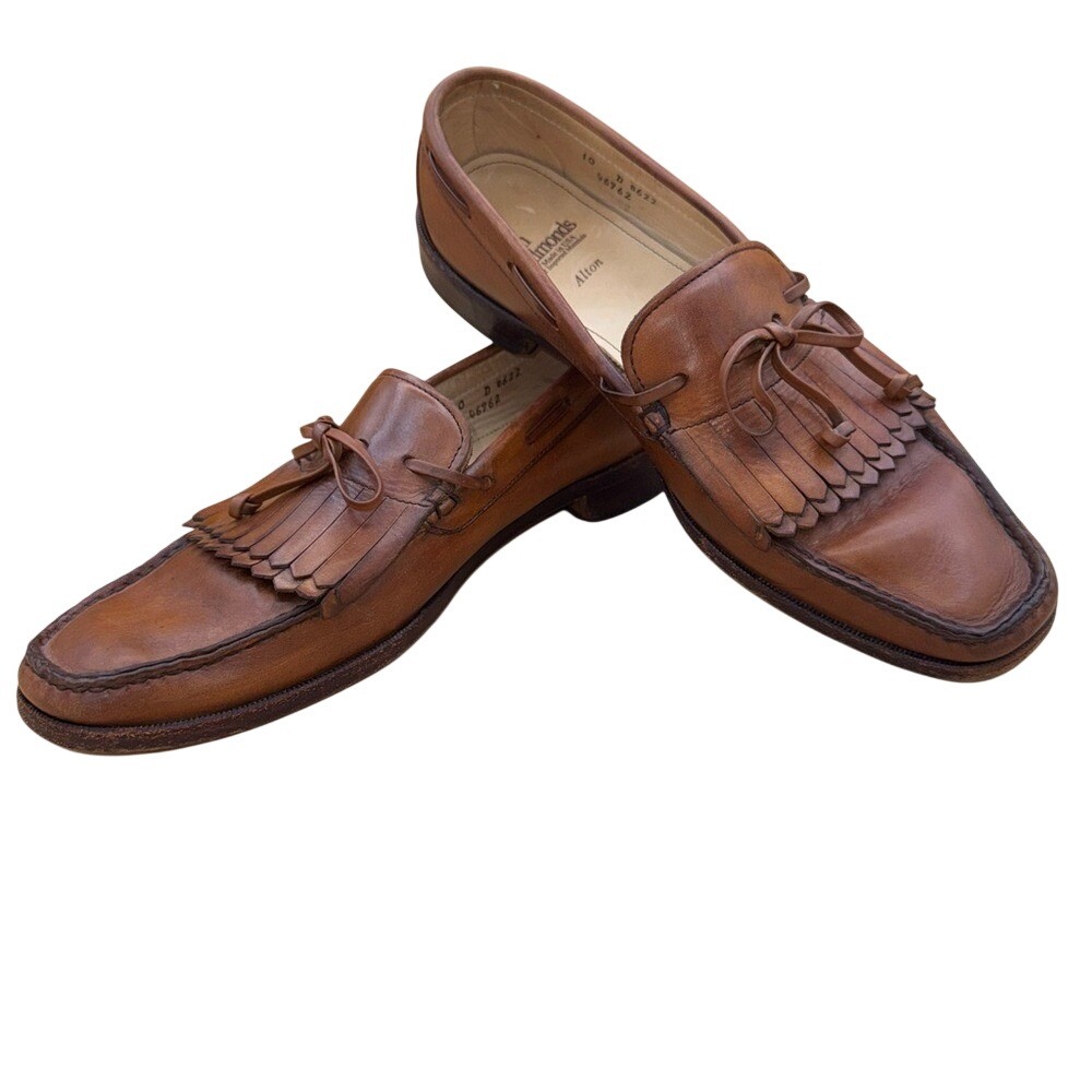 Allen Edmonds VTG Alton Men's Brown Leather Kiltie Tie Loafers Size 10 D, VGUC